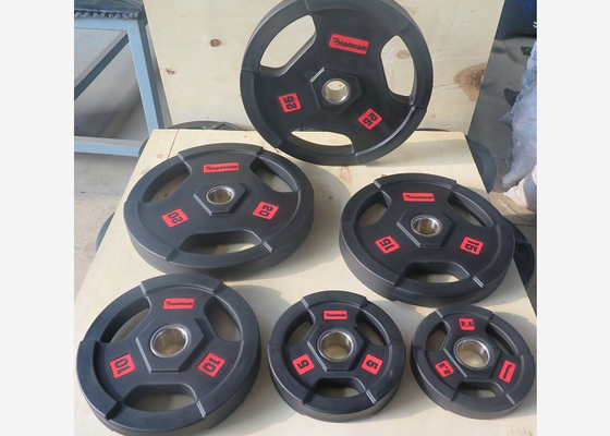 Zwarte Rubberbarbell het Gewichtsplaten van Pu/Gewichtheffenplaten 2,5 - 25kgs